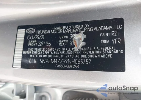 2022 Hyundai Elantra Sel from USA, damaged, VIN 5NPLM4AG9NH065752